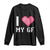 Funny Boyfriend Long Sleeve Shirt I Love My GF Girlfriend Valentines TS09 Black Print Your Wear