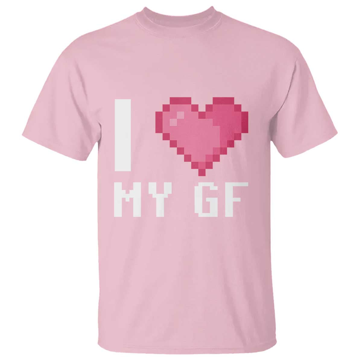 Funny Boyfriend T Shirt I Love My GF Girlfriend Valentines TS09 Light Pink Print Your Wear