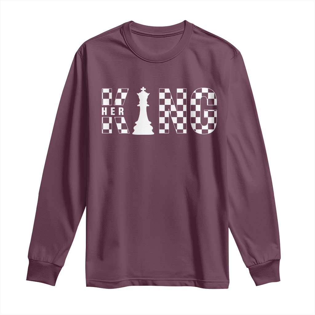 Her King Chess Couple Matching Long Sleeve Shirt TS09 Maroon Print Your Wear
