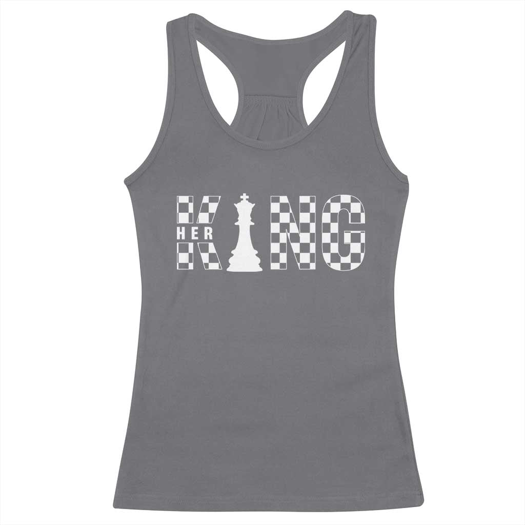 Her King Chess Couple Matching Racerback Tank Top TS09 Charcoal Print Your Wear