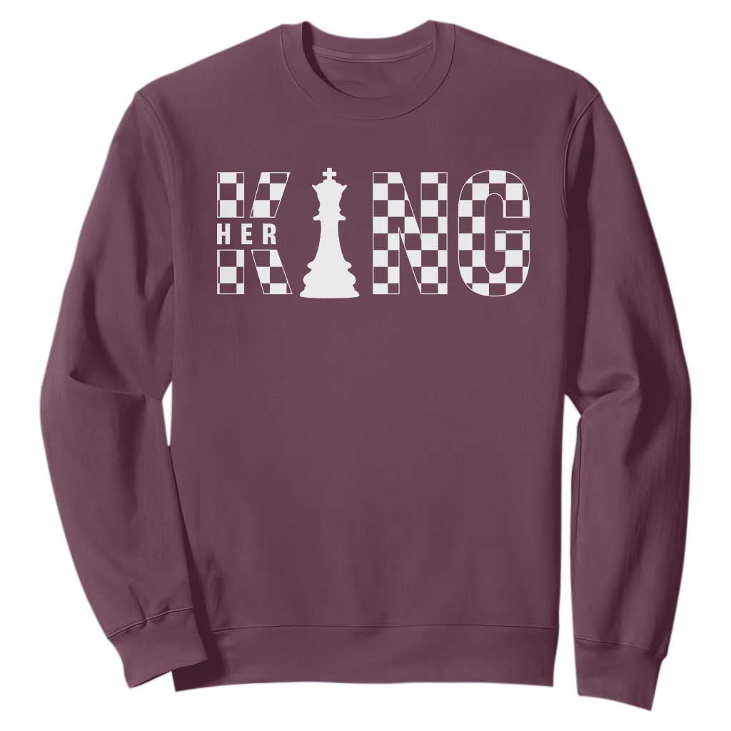 Her King Chess Couple Matching Sweatshirt TS09 Maroon Print Your Wear