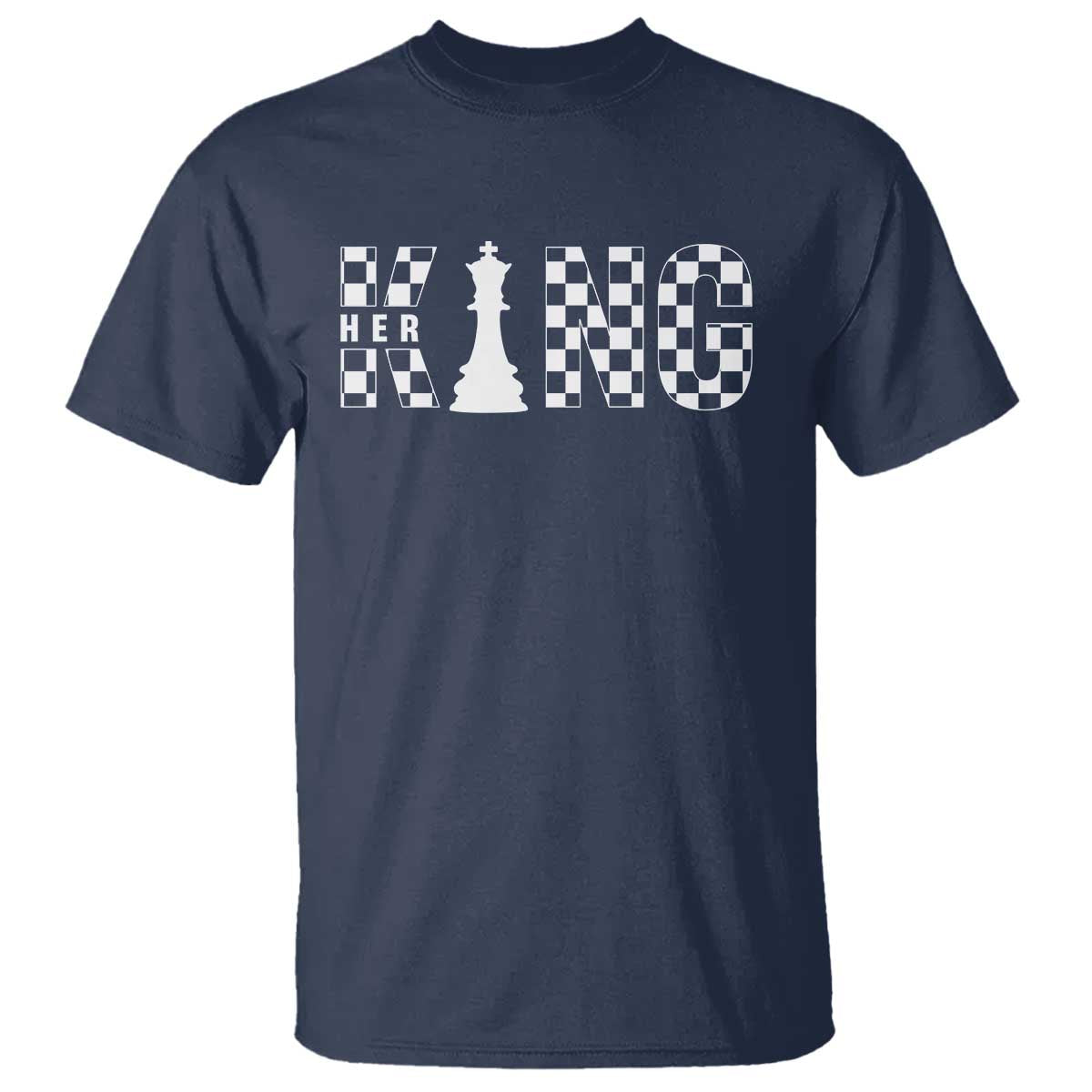Her King Chess Couple Matching T Shirt TS09 Navy Print Your Wear