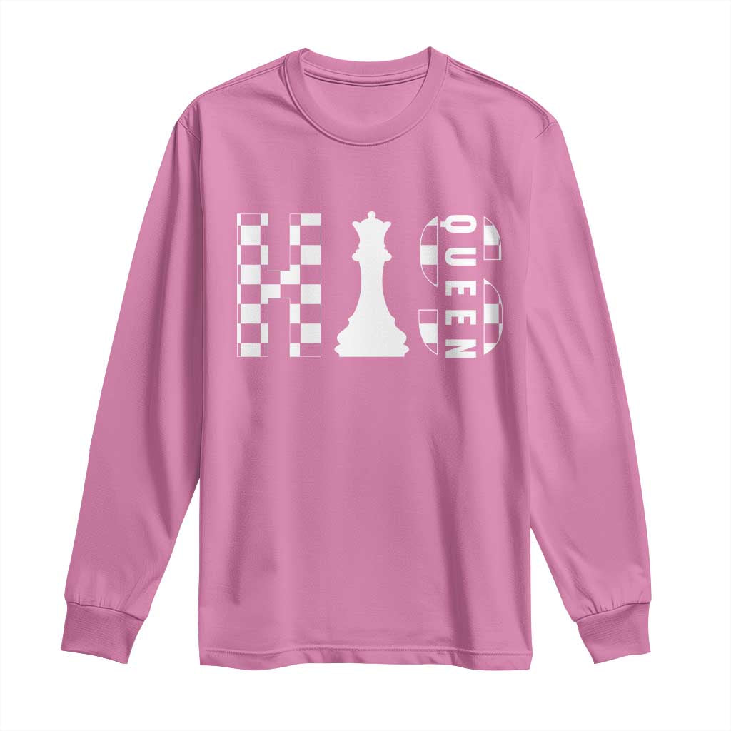His Queen Chess Couple Matching Long Sleeve Shirt TS09 Azalea Print Your Wear