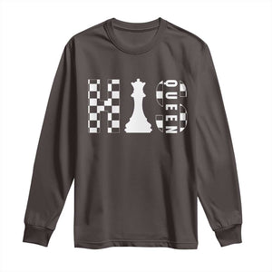 His Queen Chess Couple Matching Long Sleeve Shirt TS09 Dark Chocolate Print Your Wear