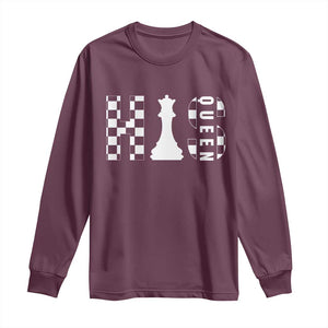 His Queen Chess Couple Matching Long Sleeve Shirt TS09 Maroon Print Your Wear