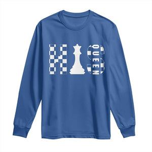 His Queen Chess Couple Matching Long Sleeve Shirt TS09 Royal Blue Print Your Wear