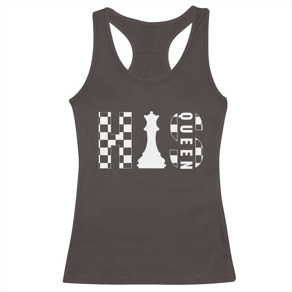 His Queen Chess Couple Matching Racerback Tank Top TS09 Dark Chocolate Print Your Wear