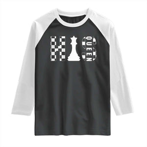 His Queen Chess Couple Matching Raglan Shirt TS09 Black White Print Your Wear
