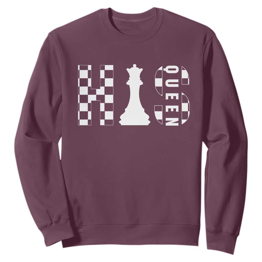 His Queen Chess Couple Matching Sweatshirt TS09 Maroon Print Your Wear
