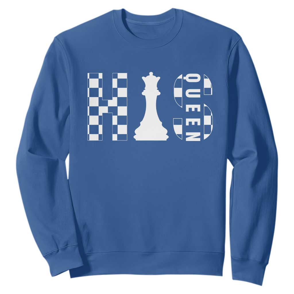 His Queen Chess Couple Matching Sweatshirt TS09 Royal Blue Print Your Wear