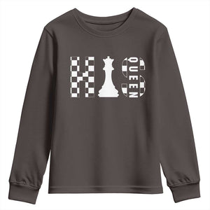 His Queen Chess Couple Matching Youth Sweatshirt TS09 Dark Chocolate Print Your Wear