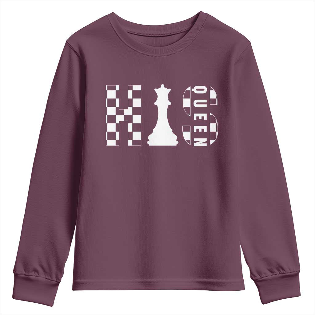 His Queen Chess Couple Matching Youth Sweatshirt TS09 Maroon Print Your Wear