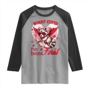 Funny Valentine's Day Raglan Shirt Sorry Cupid I've Been Feral Raccoon TS09 Sport Gray Black Print Your Wear