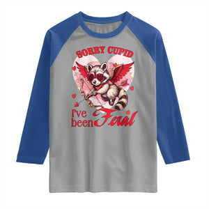 Funny Valentine's Day Raglan Shirt Sorry Cupid I've Been Feral Raccoon TS09 Sport Gray Royal Print Your Wear