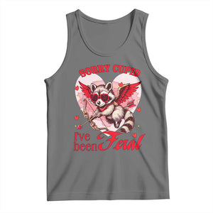 Funny Valentine's Day Tank Top Sorry Cupid I've Been Feral Raccoon TS09 Black Heather Print Your Wear