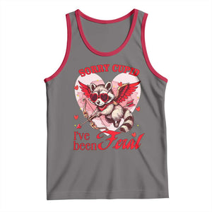 Funny Valentine's Day Tank Top Sorry Cupid I've Been Feral Raccoon TS09 Deep Heather Red Print Your Wear