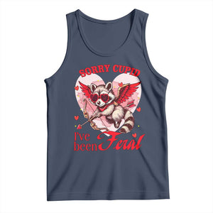 Funny Valentine's Day Tank Top Sorry Cupid I've Been Feral Raccoon TS09 Navy Print Your Wear