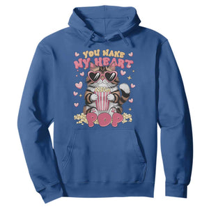 Funny Valentine's Day Hoodie You Make My Heart Pop Cute Cat Popcorn TS09 Royal Blue Print Your Wear