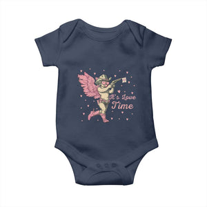 Funny Valentine's Day Baby Onesie It's Love Time Cowboy Cupid TS09 Navy Print Your Wear