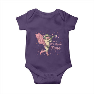 Funny Valentine's Day Baby Onesie It's Love Time Cowboy Cupid TS09 Purple Print Your Wear