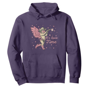 Funny Valentine's Day Hoodie It's Love Time Cowboy Cupid TS09 Purple Print Your Wear