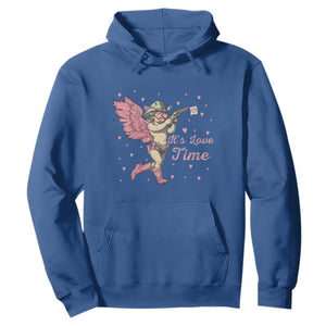 Funny Valentine's Day Hoodie It's Love Time Cowboy Cupid TS09 Royal Blue Print Your Wear