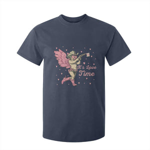 Funny Valentine's Day T Shirt For Kid It's Love Time Cowboy Cupid TS09 Navy Print Your Wear