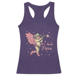 Funny Valentine's Day Racerback Tank Top It's Love Time Cowboy Cupid TS09 Purple Print Your Wear