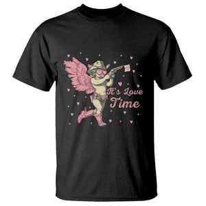 Funny Valentine's Day T Shirt It's Love Time Cowboy Cupid TS09 Black Print Your Wear