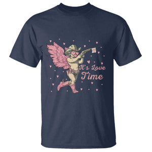 Funny Valentine's Day T Shirt It's Love Time Cowboy Cupid TS09 Navy Print Your Wear