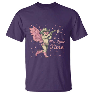 Funny Valentine's Day T Shirt It's Love Time Cowboy Cupid TS09 Purple Print Your Wear