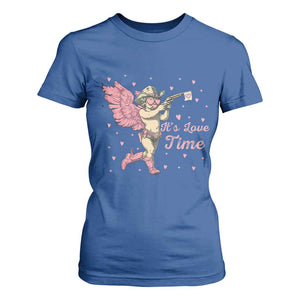 Funny Valentine's Day T Shirt For Women It's Love Time Cowboy Cupid TS09 Royal Blue Print Your Wear