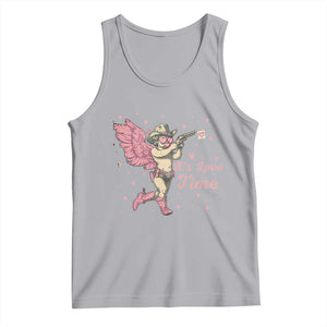 Funny Valentine's Day Tank Top It's Love Time Cowboy Cupid TS09 Athletic Heather Print Your Wear