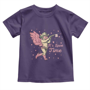 Funny Valentine's Day Toddler T Shirt It's Love Time Cowboy Cupid TS09 Purple Print Your Wear