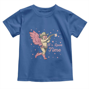 Funny Valentine's Day Toddler T Shirt It's Love Time Cowboy Cupid TS09 Royal Blue Print Your Wear