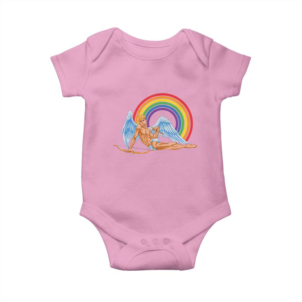 Funny Valentine's Day LGBT Cupid Baby Onesie TS09 Light Pink Print Your Wear