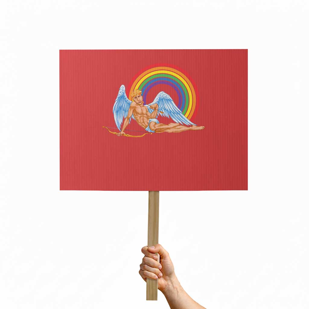 Funny Valentine's Day LGBT Cupid Protest Sign TS09 Horizontal 18