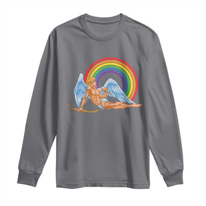 Funny Valentine's Day LGBT Cupid Long Sleeve Shirt TS09 Charcoal Print Your Wear