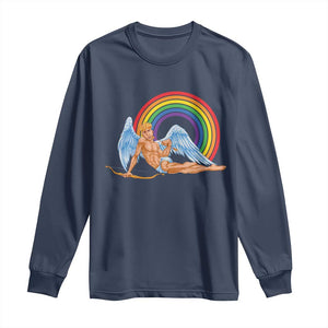 Funny Valentine's Day LGBT Cupid Long Sleeve Shirt TS09 Navy Print Your Wear