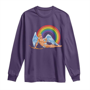 Funny Valentine's Day LGBT Cupid Long Sleeve Shirt TS09 Purple Print Your Wear