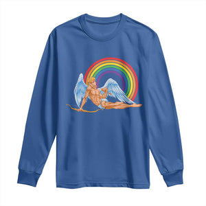 Funny Valentine's Day LGBT Cupid Long Sleeve Shirt TS09 Royal Blue Print Your Wear