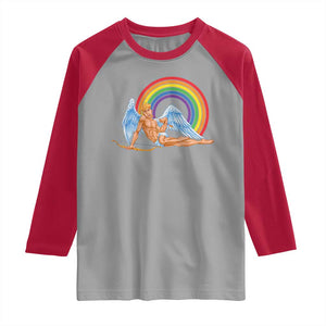 Funny Valentine's Day LGBT Cupid Raglan Shirt TS09 Sport Gray Red Print Your Wear