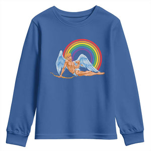 Funny Valentine's Day LGBT Cupid Youth Sweatshirt TS09 Royal Blue Print Your Wear