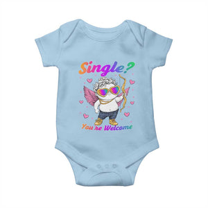 Funny Single You're Welcome Baby Onesie Rainbow LGBT Cupid TS09 Light Blue Print Your Wear