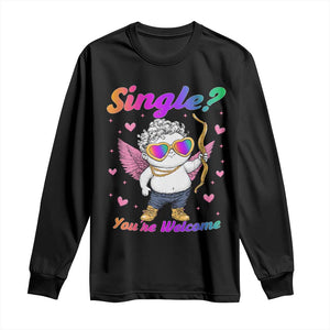 Funny Single You're Welcome Long Sleeve Shirt Rainbow LGBT Cupid TS09 Black Print Your Wear