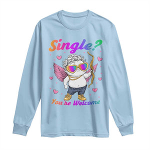 Funny Single You're Welcome Long Sleeve Shirt Rainbow LGBT Cupid TS09 Light Blue Print Your Wear