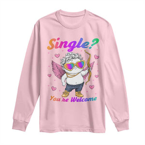 Funny Single You're Welcome Long Sleeve Shirt Rainbow LGBT Cupid TS09 Light Pink Print Your Wear