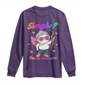 Funny Single You're Welcome Long Sleeve Shirt Rainbow LGBT Cupid TS09 Purple Print Your Wear