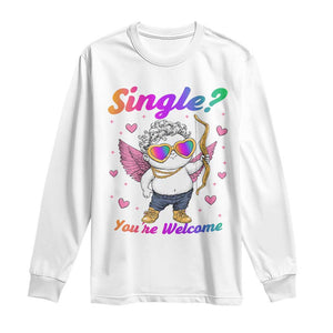 Funny Single You're Welcome Long Sleeve Shirt Rainbow LGBT Cupid TS09 White Print Your Wear