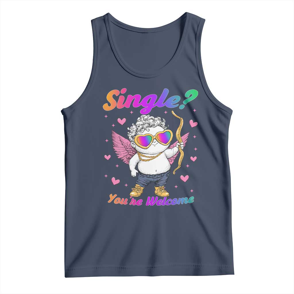 Funny Single You're Welcome Tank Top Rainbow LGBT Cupid TS09 Navy Print Your Wear
